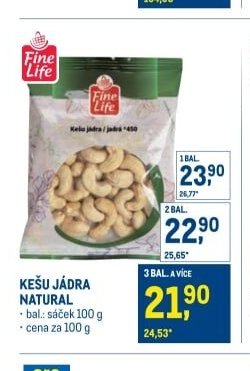 Kešu jádra natural