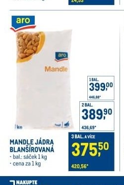 Mandle jádra blanšírovaná
