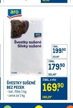 Švestky sušené bez pecek