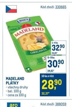 Madeland plátky