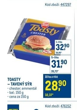 Toasty - tavený sýr