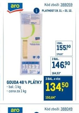 Gouda 48% plátky