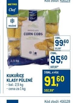 Kukuřice klasy půlené