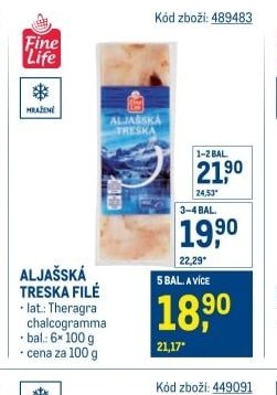 Aljašská treska filé