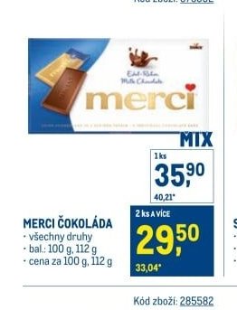 MERCI ČOKOLÁDA