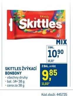SKITTLES ŽVÝKACÍ BONBONY