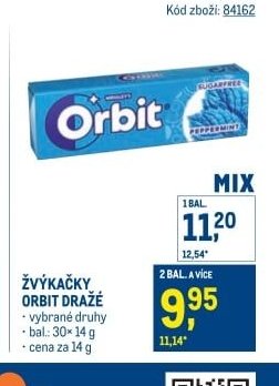 ŽVÝKAČKY ORBIT DRAŽÉ