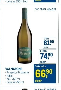 VALMARONE Prosecco Frizzante