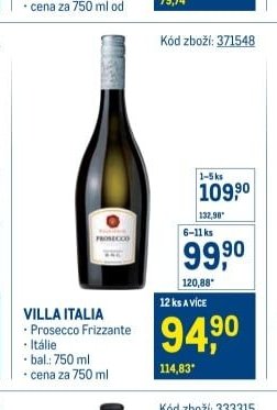 VILLA ITALIA Prosecco Frizzante