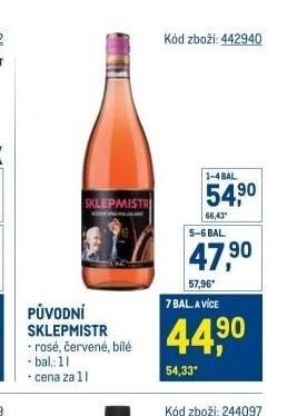 PŮVODNÍ SKLEPMISTR