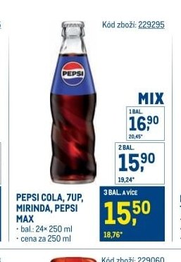 Pepsi Cola, 7up, Mirinda, Pepsi Max