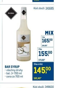 Bar syrup