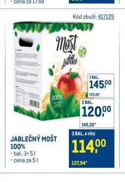 Jablečný mošt 100%