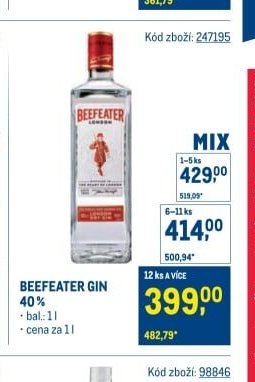 BEEFEATER GIN 40%