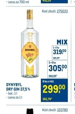 DYNYBYL DRY GIN 37,5%