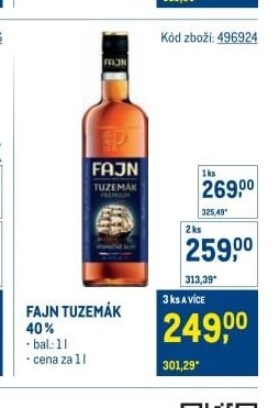FAJN TUZEMÁK 40 %