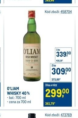 O'LIAM WHISKY 40%