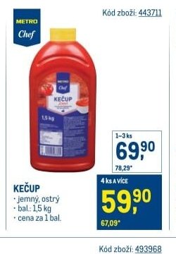 KEČUP jemný, ostrý 1,5 kg
