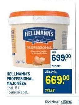 HELLMANN'S PROFESSIONAL MAJONÉZA 5 l