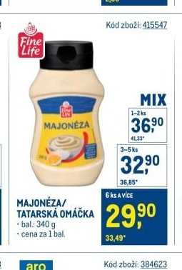 MAJONÉZA/TATARSKÁ OMÁČKA 340 g