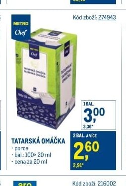 TATARSKÁ OMÁČKA 100x20 ml