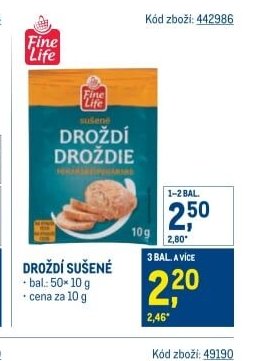 DROŽDÍ SUŠENÉ