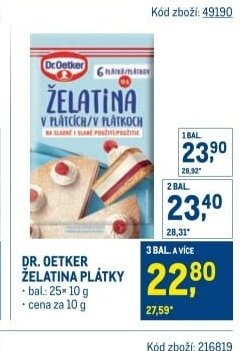 DR. OETKER ŽELATINA PLÁTKY