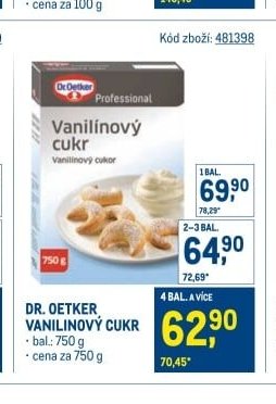 DR. OETKER VANILÍNOVÝ CUKR 750g