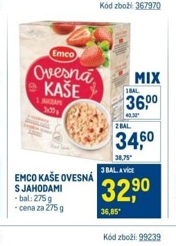 EMCO KAŠE OVESNÁ S JAHODAMI