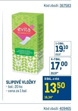 Evita slipové vložky