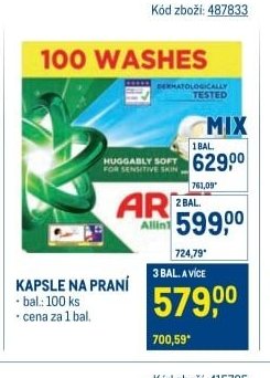 Ariel kapsle na praní