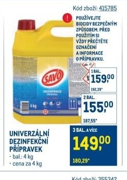 Savo univerzální dezinfekční přípravek