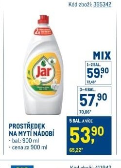 Jar prostředek na mytí nádobí