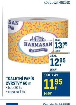 TOALETNÍ PAPÍR 2VRSTVÝ 60 m