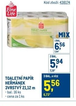 TOALETNÍ PAPÍR HEŘMÁNEK 3VRSTVÝ 21,12 m