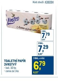 TOALETNÍ PAPÍR 3VRSTVÝ