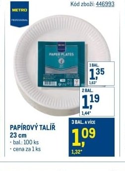 Papírový talíř 23 cm