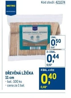 Dřevěná lžička 11 cm