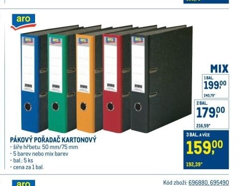 Pákový pořadač kartonový