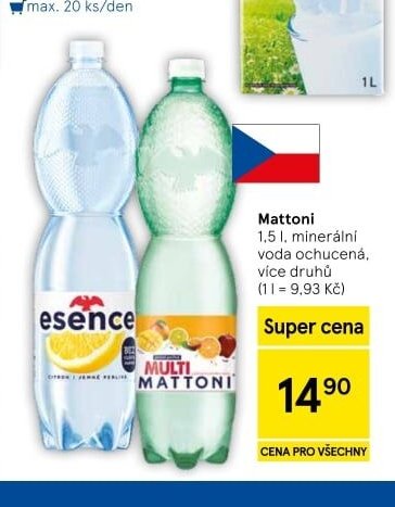 Mattoni 1,5 l, minerální voda ochucená, více druhů - Tesco aktualniletaky.eu