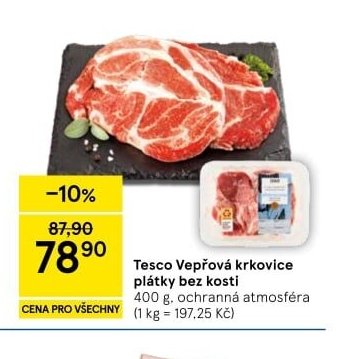 Tesco Vepřová krkovice plátky bez kosti 400 g - Tesco aktualniletaky.eu