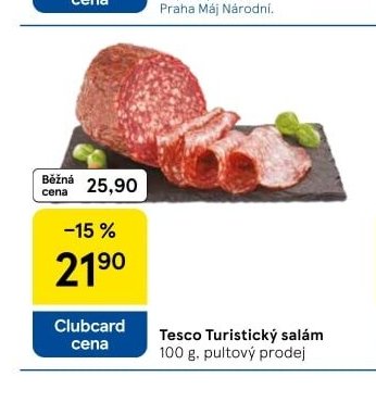 Tesco Turistický salám 100 g - Tesco aktualniletaky.eu