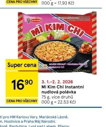 Mi Kim Chi Instantní nudlová polévka - Tesco aktualniletaky.eu