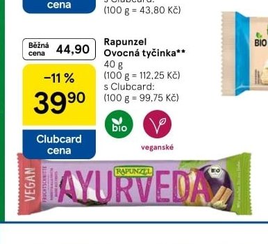 Rapunzel Ovocná tyčinka 40 g - Tesco aktualniletaky.eu