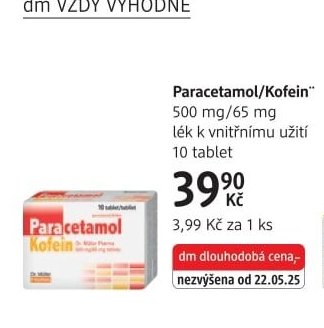 Paracetamol/Kofein 500 mg/65 mg - dm drogerie aktualniletaky.eu