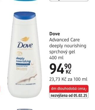 Dove Advanced Care deeply nourishing sprchový gel - dm drogerie aktualniletaky.eu