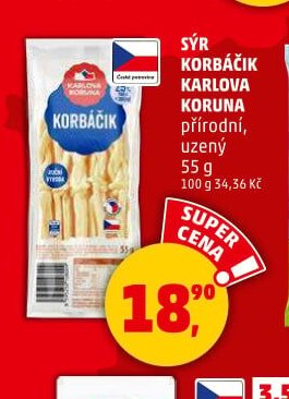 SÝR KORBÁČIK KARLOVA KORUNA přírodní, uzený 55 g - Penny Market aktualniletaky.eu