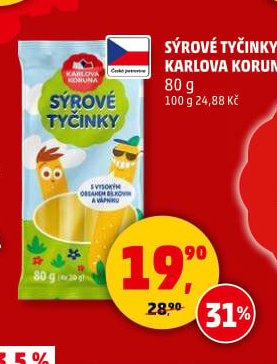 SÝROVÉ TYČINKY KARLOVA KORUNA 80 g - Penny Market aktualniletaky.eu