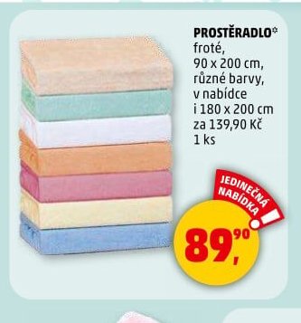 Prostěradlo froté 90x200 / 180x200 cm - Penny Market aktualniletaky.eu