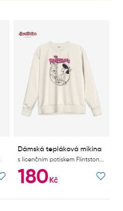Dámská tepláková mikina s licenčním potiskem Flintstones - PEPCO aktualniletaky.eu